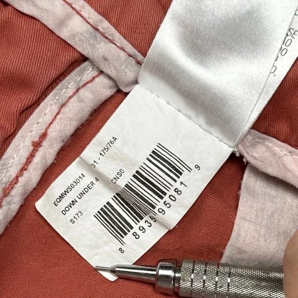 Quiksilver Waterman Down Under 4 Burnt Orange Chino Shorts Mens 31 EQMWS03014 - Picture 9 of 9